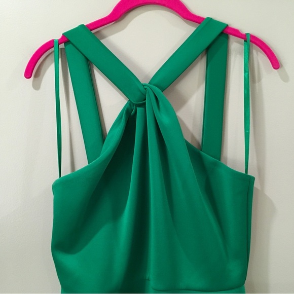 TED BAKER Freeda Fit&flare Dress Green Twist Halter neck Size 2 Women’s - Picture 7 of 7